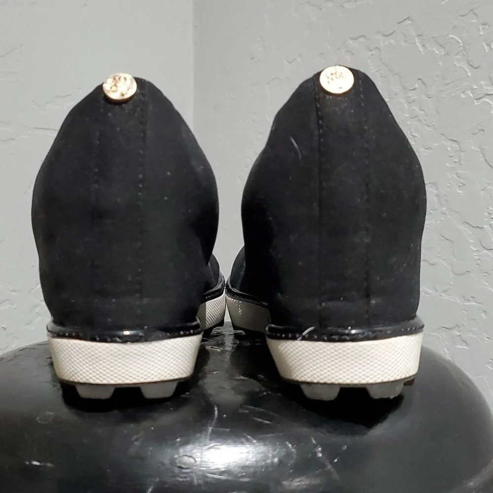 STUART WEITZMAN ARIANA CLARE BLACK SUEDE WEDGES SIZE 2 - Picture 8 of 12